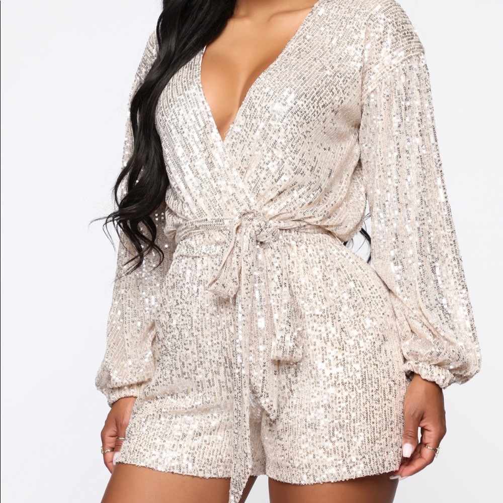 Fashion Nova Sequin Romper BRAND NEW